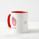 Niedliche Personalisierte Rote Valentine Erdbeere Tasse (Vorderseite Links)