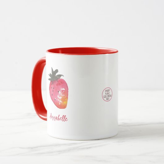 Niedliche Personalisierte Rote Valentine Erdbeere Tasse (Vorderseite Links)