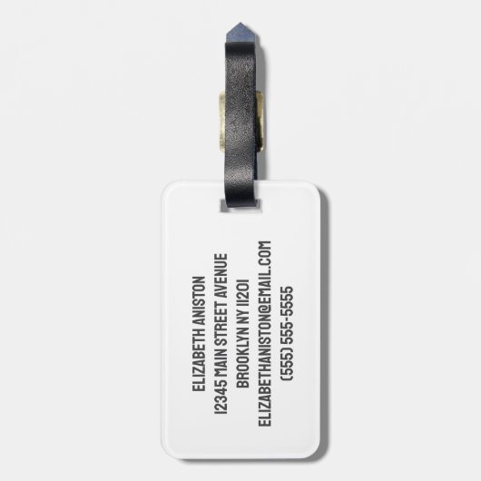 Niedliche Personalisierte Rotfuchs Gepäckanhänger (Rückseite vertikal)