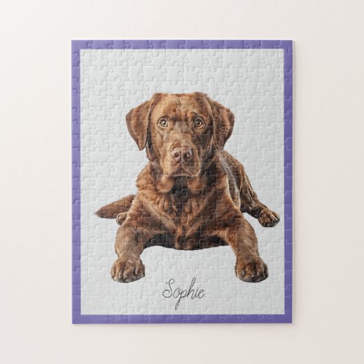 Niedliche Personalisierte Schokolade Labrador Retr Puzzle (Vertikal)