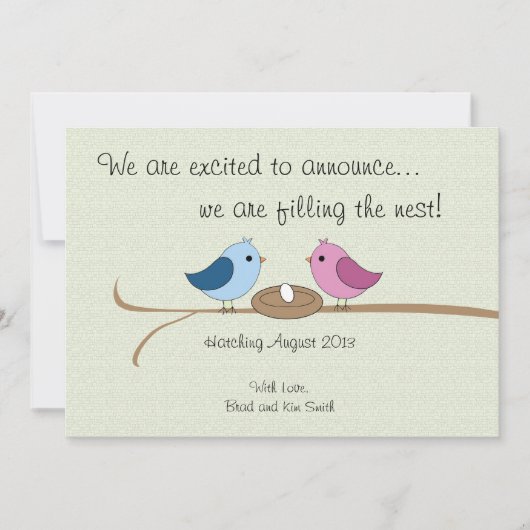 Niedliche Personalisierte Schwangerschaftsankündig Ankündigung (Vorderseite)