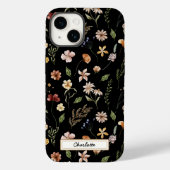 Niedliche Personalisierte Schwarze Wildblume Case-Mate iPhone Hülle (Rückseite)