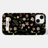 Niedliche Personalisierte Schwarze Wildblume Case-Mate iPhone Hülle (Rückseite (Horizontal))
