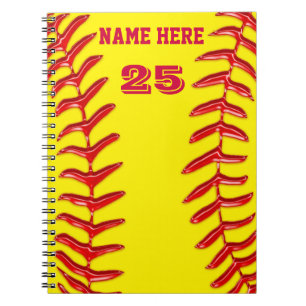 Niedliche PERSONALISIERTE Softball-Notizbücher, Notizblock