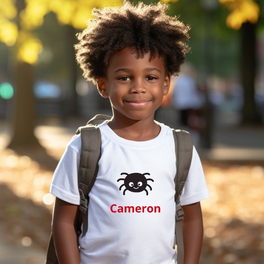 Niedliche Personalisierte Spinne mit Namen T-Shirt