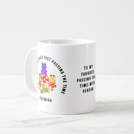 NIEDLICHE PERSONALISIERTE TOADS AUF TOADSTOOLS KAFFEETASSE (Vorderseite Links)