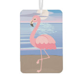 Niedliche Personalisierte tropische Insel Flamingo Autolufterfrischer (Rückseite)