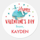 Niedliche Personalisierte Valentintagsschule Lecke Runder Aufkleber (Vorderseite)