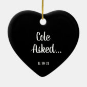 Niedliche Personalisierte Verlobung Keramik Ornament (Hinten)