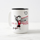 Niedliche Personalisierte Volleyball-Girl Zweifarbige Tasse (Vorderseite Links)