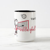Niedliche Personalisierte Volleyball-Girl Zweifarbige Tasse (Mittel)