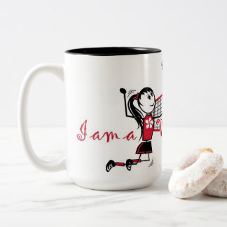 Niedliche Personalisierte Volleyball-Girl Zweifarbige Tasse