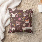 Niedliche Personalisierte Waldtiere Muster Kinder Kissen (Decke)