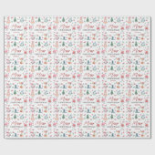 Niedliche Personalisierte Wasserfarbe Frohe Weihna Geschenkpapier (Flach)