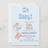 Niedliche Personalisierte Wasserfarbe Teddy Bären  Einladung (Vorderseite)