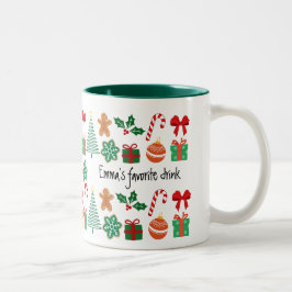 Niedliche Personalisierte Weihnachten Zweifarbige Tasse