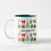 Niedliche Personalisierte Weihnachten Zweifarbige Tasse (Links)