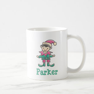 Niedliche Personalisierte Weihnachts-Elf-Kaffee-Ta Kaffeetasse