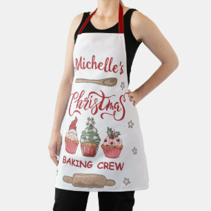 Niedliche Personalisierte Weihnachtsbacken-Crew Schürze