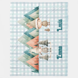 Niedliche personalisierte Weihnachtsdecke für Paar Fleecedecke