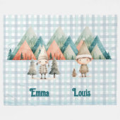 Niedliche personalisierte Weihnachtsdecke für Paar Fleecedecke (Vorderseite (Horizontal))