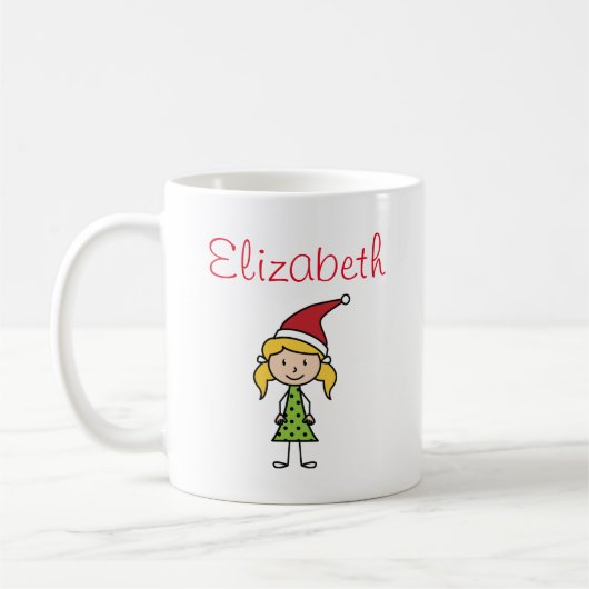 Niedliche Personalisierte Weihnachtsfeiertage Kids Kaffeetasse (Links)