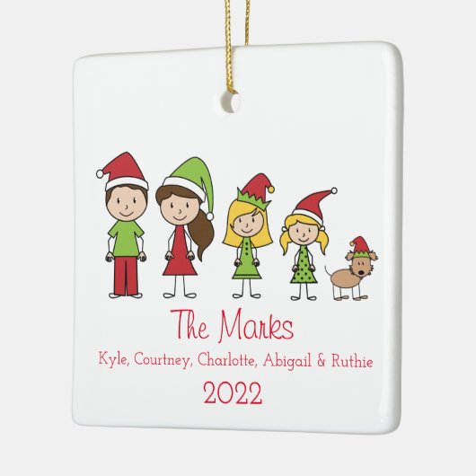 Niedliche Personalisierte Weihnachtsfigur mit Begl Keramikornament (Links)