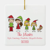 Niedliche Personalisierte Weihnachtsfigur mit Begl Keramikornament (Rückseite)