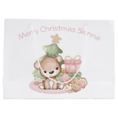 Niedliche Personalisierte Weihnachtsgeschenktasche Große Geschenktüte (Rückseite)