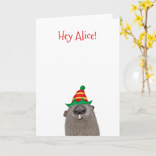 Niedliche personalisierte Weihnachtskarte Karte (Gelbe Blume)