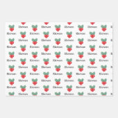 Niedliche Personalisierte Weihnachtswrapping Paper Geschenkpapier Set (Vorderseite 2)