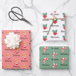 Niedliche Personalisierte Weihnachtswrapping Paper Geschenkpapier Set
