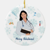 Niedliche Personalisierte Weihnachtszeit Keramik Ornament (Hinten)