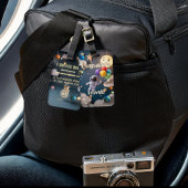 Niedliche Personalisierte Weltraumreise für den Ge Gepäckanhänger