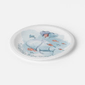 Niedliche Personalisierte Whale-Baby-Dusche Pappteller (Schrägansicht)