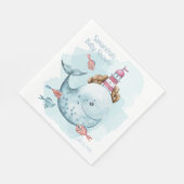 Niedliche Personalisierte Whale-Baby-Dusche Serviette (Ecke)