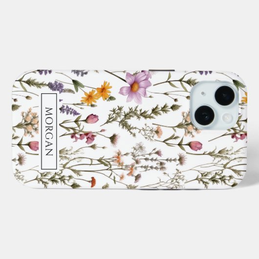 Niedliche Personalisierte Wildblume Case-Mate iPhone Hülle (Rückseite (Horizontal))