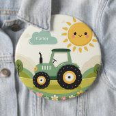 Niedliche, personalisierte Zugmaschine/Hof Button (Beispiel)