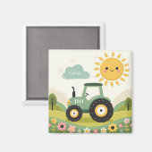 Niedliche, personalisierte Zugmaschine/Hof Magnet (Vorderseite/Rückseite)