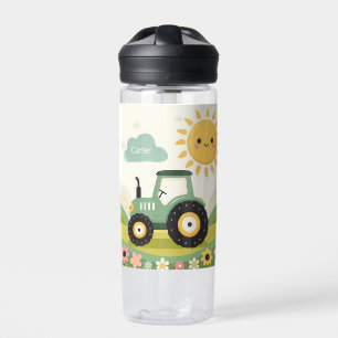 Niedliche, personalisierte Zugmaschine/Hof Trinkflasche