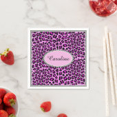 Niedliche Personalisierung Pink Leopard Geparden Serviette (Beispiel)