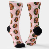 Niedliche Pet-Fotolack hellrosa Socken (Gewinkelt)