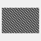Niedliche Pet Paw Prints Black Geschenkpapier Set (Vorderseite)