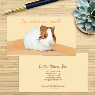Niedliche Pet Sitter Guinea Schweinebild Visitenkarte