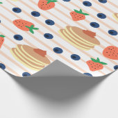 Niedliche Pfannkuchen und Berries Umschlagpapier Geschenkpapier (Ecke)
