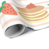 Niedliche Pfannkuchen und Berries Umschlagpapier Geschenkpapier (Rolleneckpunkt)
