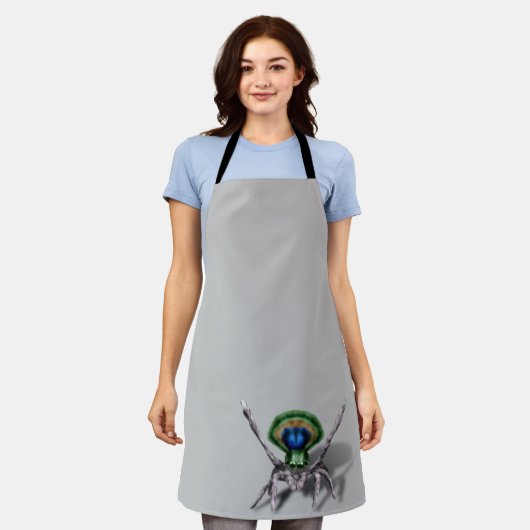 Niedliche Pfauenspinne Digitale Kunst Schürze (Getragen)