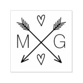 Niedliche Pfeile Doppelmonogramm-Hochzeitslogo Permastempel (Design)