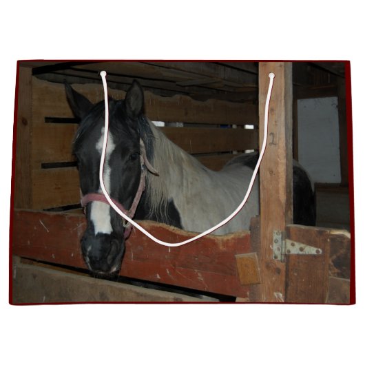 Niedliche Pferde auf einem Bauernhof Große Geschenktüte (Vorderseite)