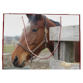 Niedliche Pferde auf einem Bauernhof Große Geschenktüte (Rückseite)